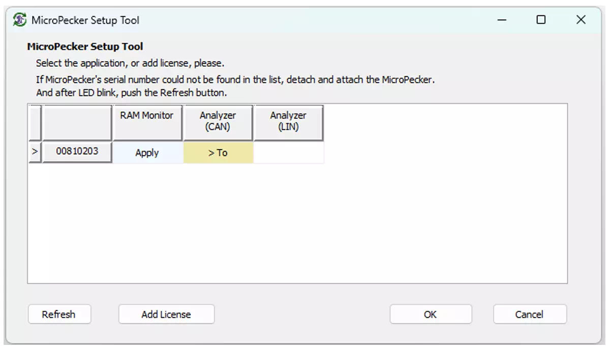 MicroPecker Setup Tool